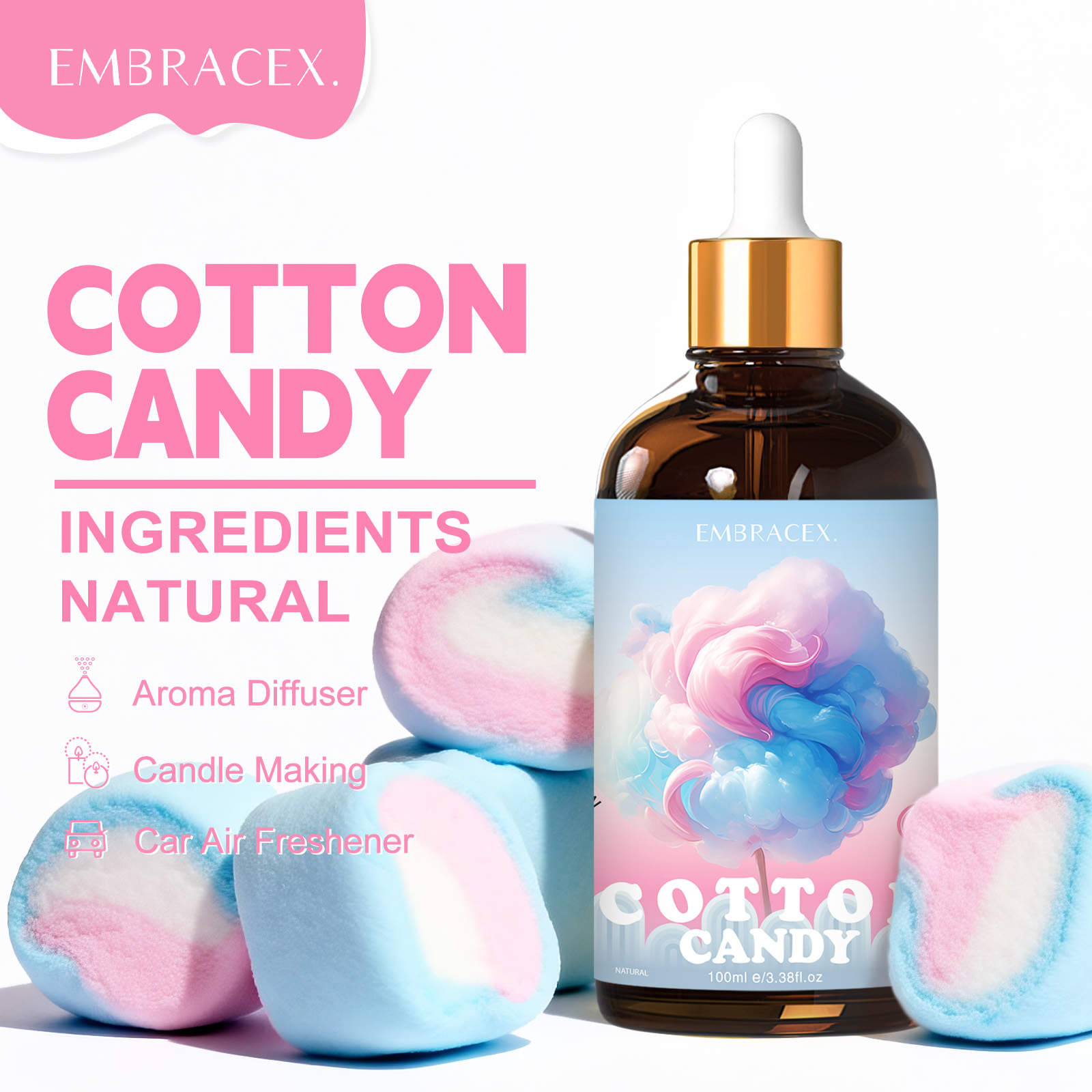 Candle Making Oils - 100ml 綿菓子エッセンシャルオイルディフューザーキャンドル作り、友達への贈り物、甘い香りのアロマセラピー