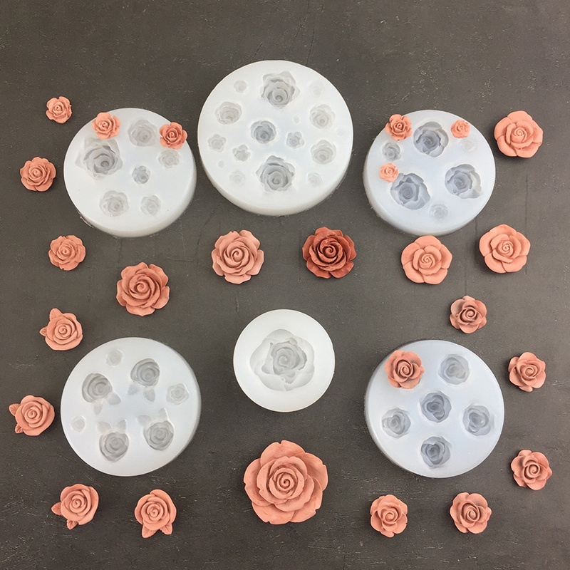 Candle Making Accessories - バラの形をした3Dシリコン型,葉,フォンダン,チョコレート型,キャンドル,石鹸型,ケーキデコレーションツール,ベーキングアクセサリー
