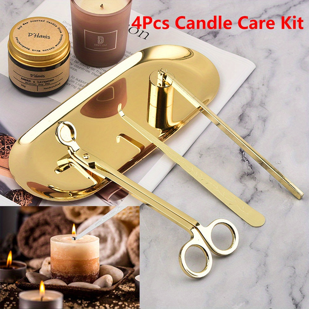 Candle Making Accessories - 4 ピース/セット高級キャンドルケアキットステンレス鋼芯トリマーはさみ消火器フックキャンドルアクセサリーセット DIY キャンドルツール