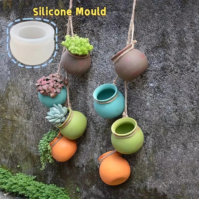 Candle Making Items - シリコンフラワーポット型、樹脂型、エポキシ型、香り付きキャンドル型、小型多肉植物用フラワーポット、壁掛けフラワーポット、ヴィンテージ陶器型、手作りDIY容器型、エポキシ樹脂製造用型
