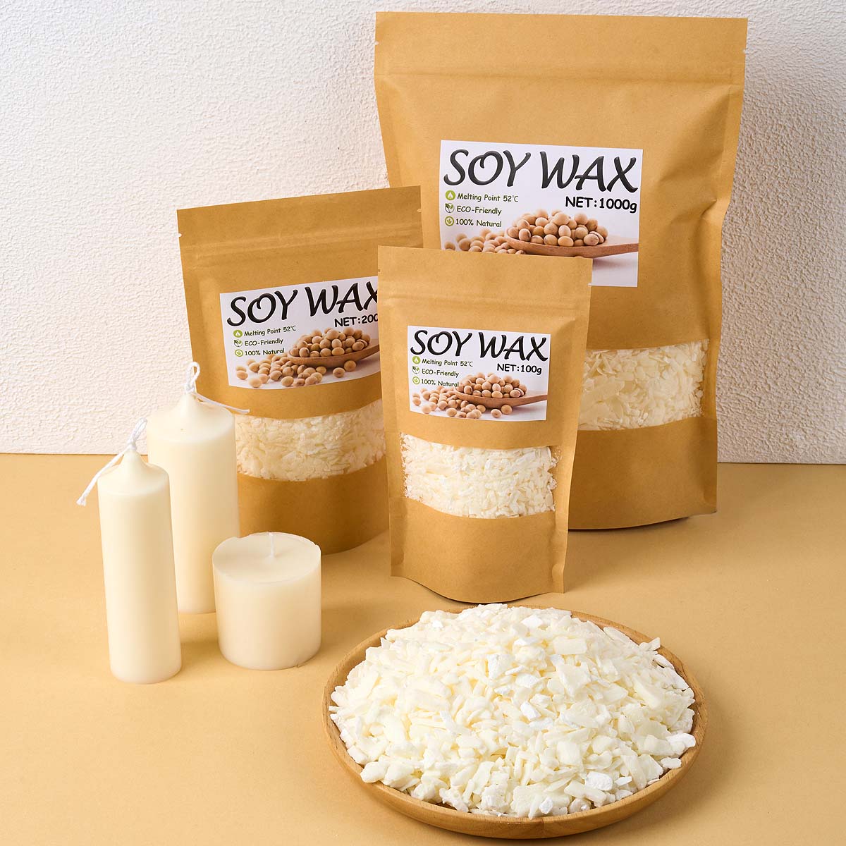 Candle Making Accessories - 1 ポンドピュアホワイト大豆ワックス DIY 手作りキャンドル工芸品 100% 無添加香りキャンドル原料作成用品キット