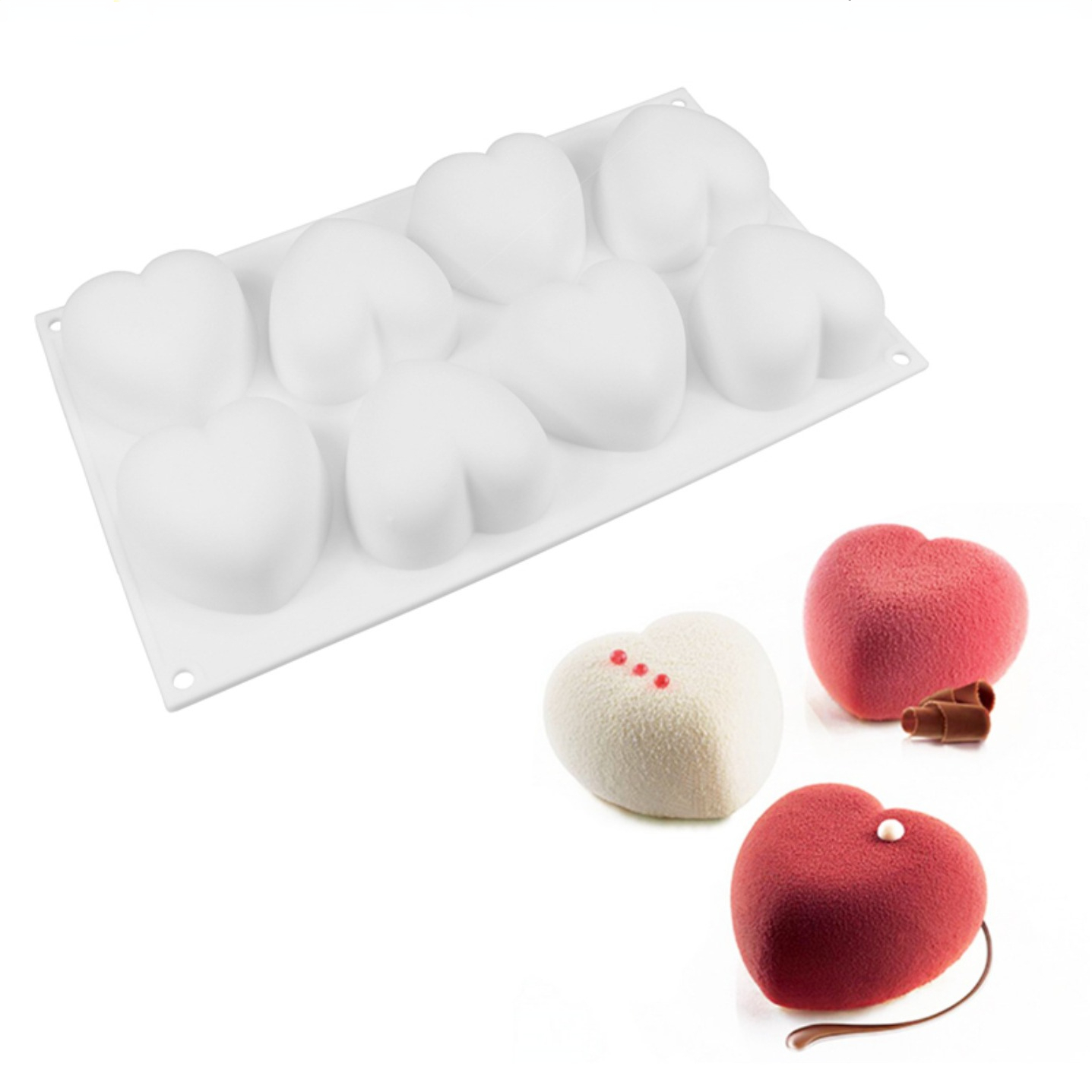 Candle Making Accessories - ラブハートシリコーン石鹸型手作りキャンドル作成キット Diy チョコレートアイス石鹸石膏樹脂ケーキデコレーションベーキングツール