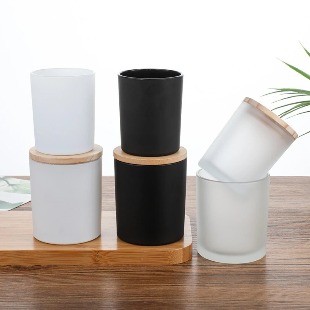 Candle Making Homewood - 木製カバーガラスキャンドルジャーマット仕上げペンコンテナキャンドル作成ツール燭台装飾 DIY 香りのジュエリー収納カップ