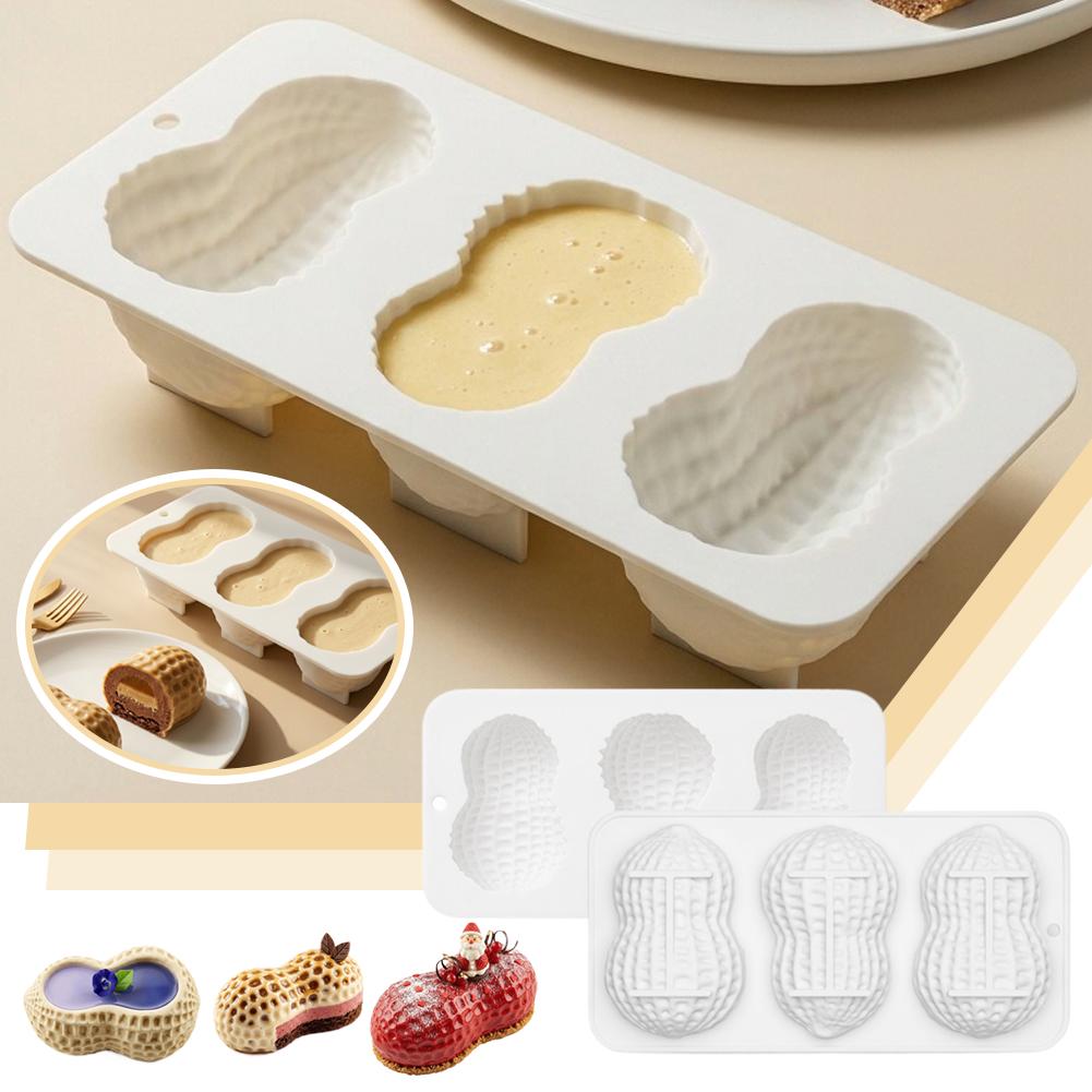 Candle Making Accessories - ブルーベリー型チョコレートムースキャンドルシリコンピーナッツベーキングモールド 1/4セル 食品グレード キッチンデザートベーキングウェア ペストリーツール