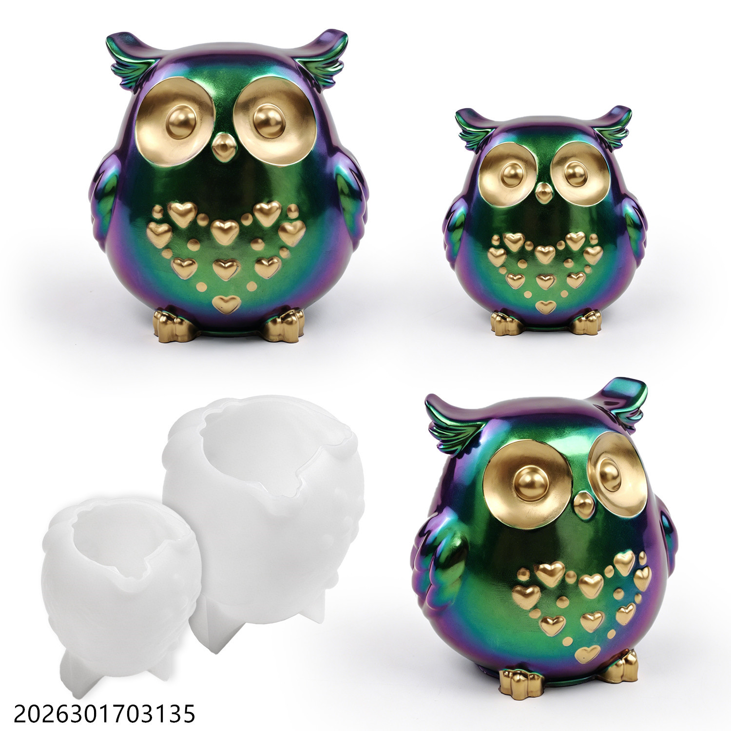 Candle Making Items - フクロウシリコンモールド 3D鳥型セット DIYエポキシ樹脂石膏セメント石鹸作り香り付きキャンドルホルダークラフトギフト用