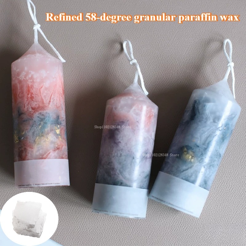Candle Making Material - 500g/1000g 精製58度ブロックパラフィン手作り香り付きキャンドル材料DIY円柱状/ひび割れ模様キャンドル作り