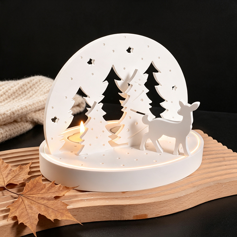 クリスマスエルクティーライトキャンドルホルダーシリコンモール - Candle Making Accessories のレビューと価格