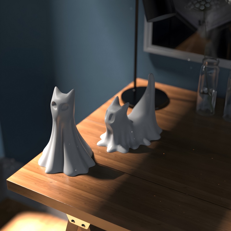ゴースト猫ハロウィンデスクトップ飾り石膏シリコーン型 DIY - Candle Making Items のレビューと価格