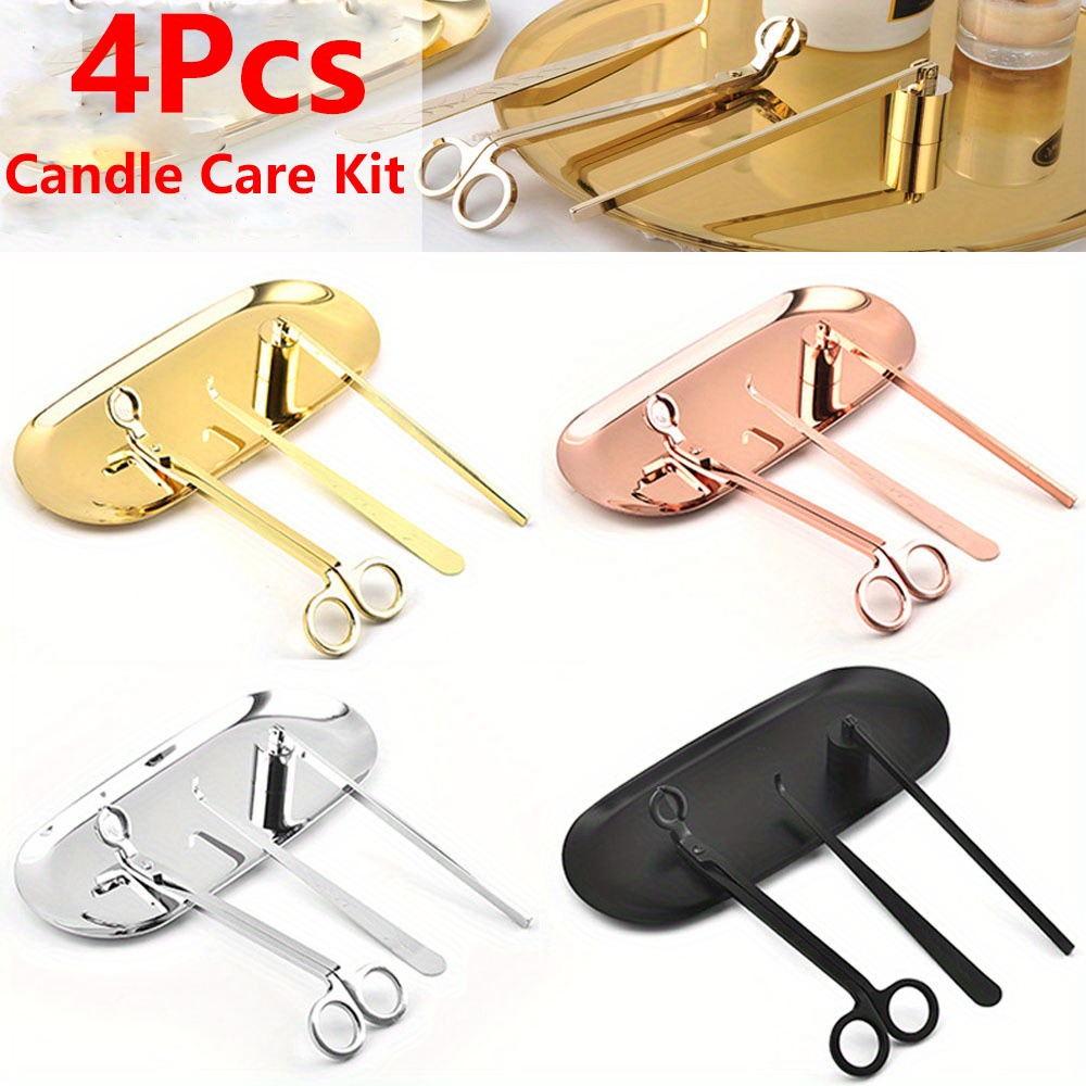 4 ピース/セット高級キャンドルケアキットステンレス鋼芯トリ - Candle Making Accessories のレビューと価格