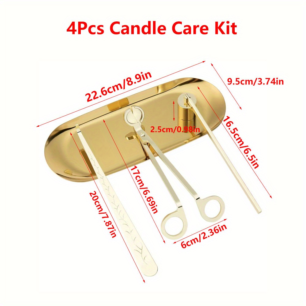 4 ピース/セット高級キャンドルケアキットステンレス鋼芯トリ - Candle Making Accessories のレビューと価格