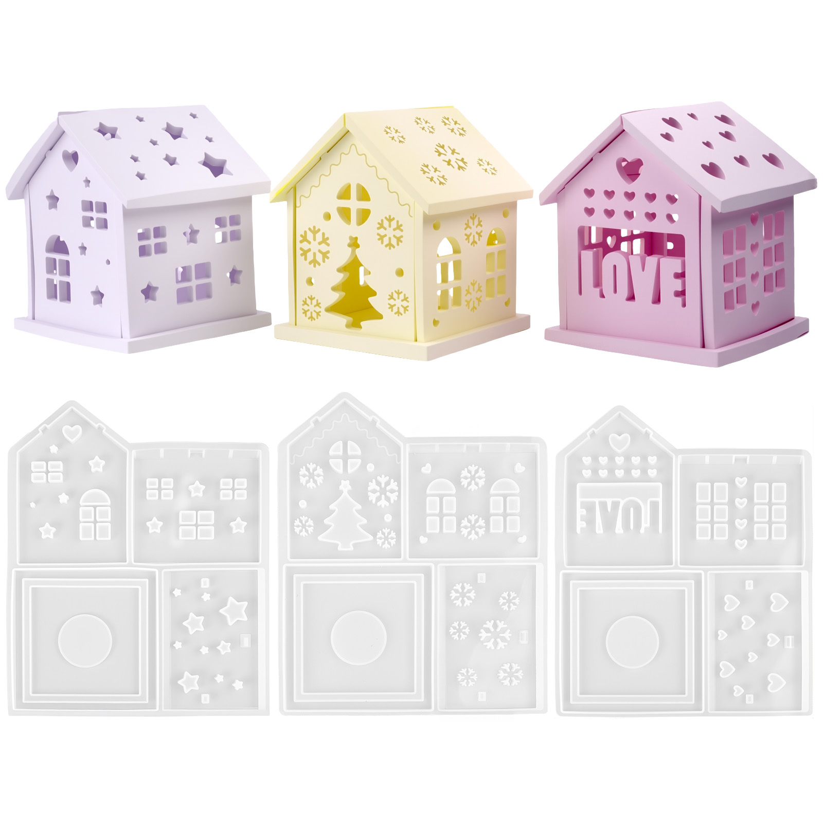 3Dハウスシリコンモールド DIY クリスマスツリー ラブス - Candle Making Items のレビューと価格