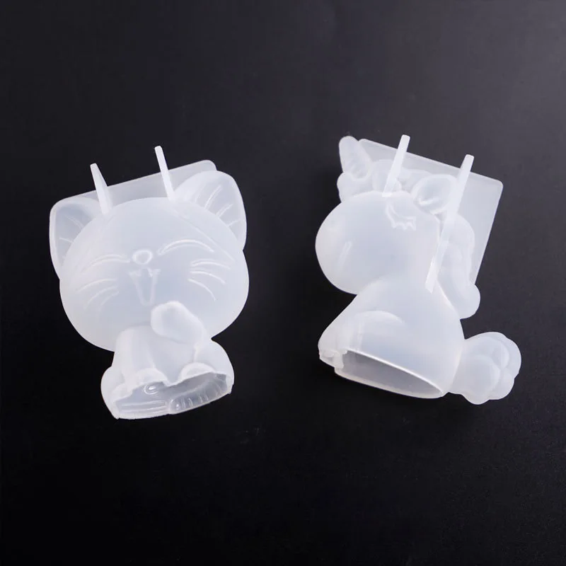 3D 幾何学的なシリコーンユニコーン猫鹿クマ型ソープキャンド - Candle Making Accessories のレビューと価格
