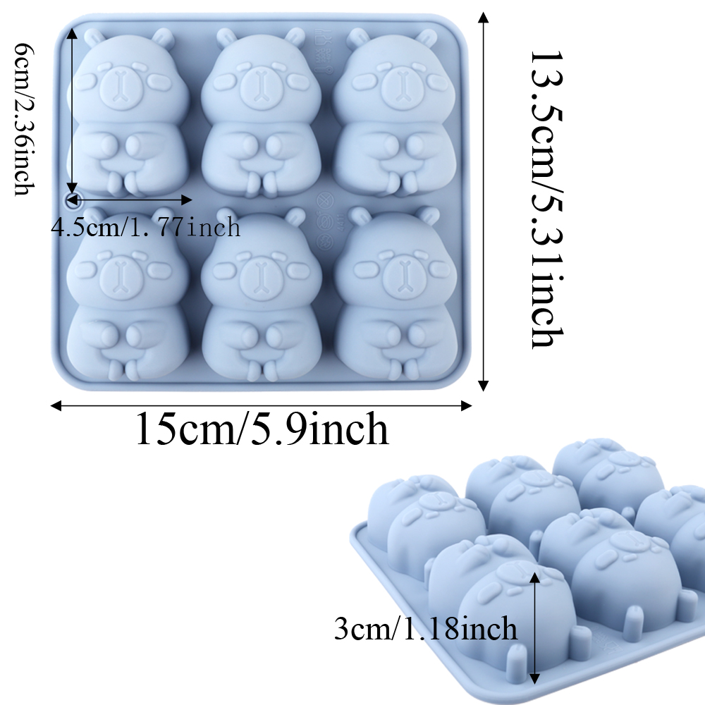 かわいいカピバラの形をしたシリコンケーキ型1個。チョコレート - Candle Making Items のレビューと価格