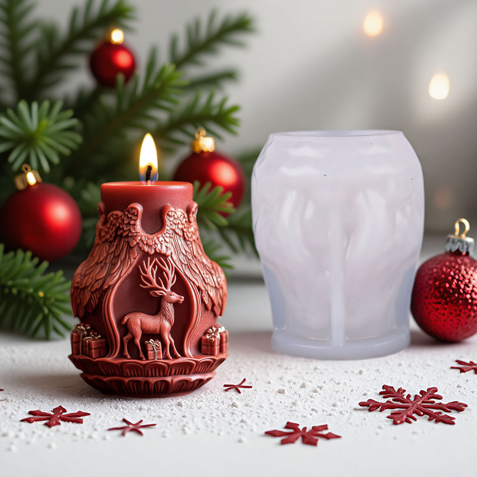 サンタクロースとエルクのキャンドル製造用型、キャンドル製作、 - Candle Making Accessories のレビューと価格