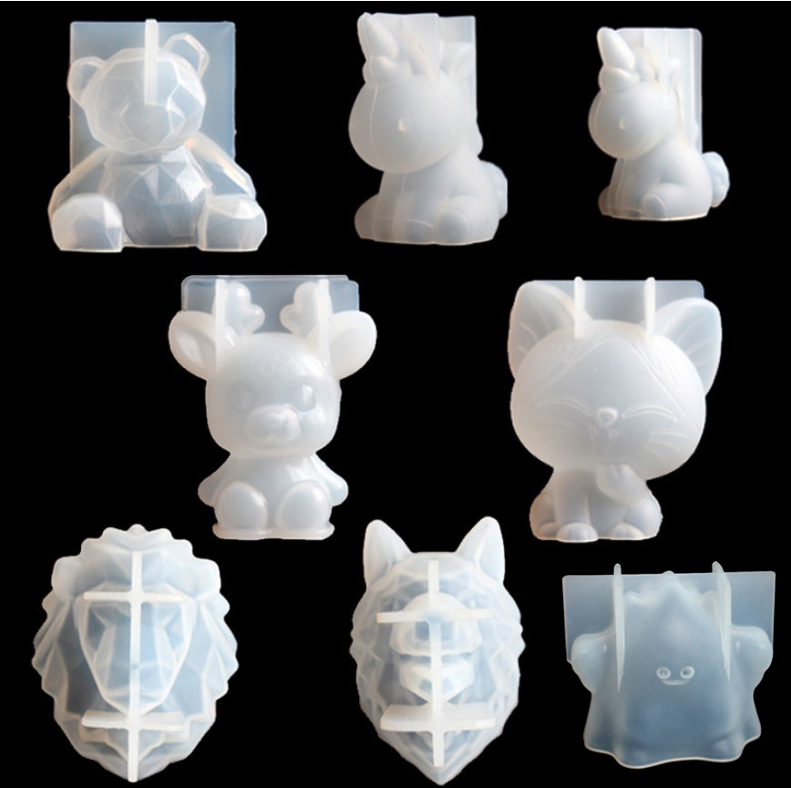 透明ユニコーンシリコーンエポキシ樹脂金型ジオメトリクマウサギ - Candle Making Accessories のレビューと価格