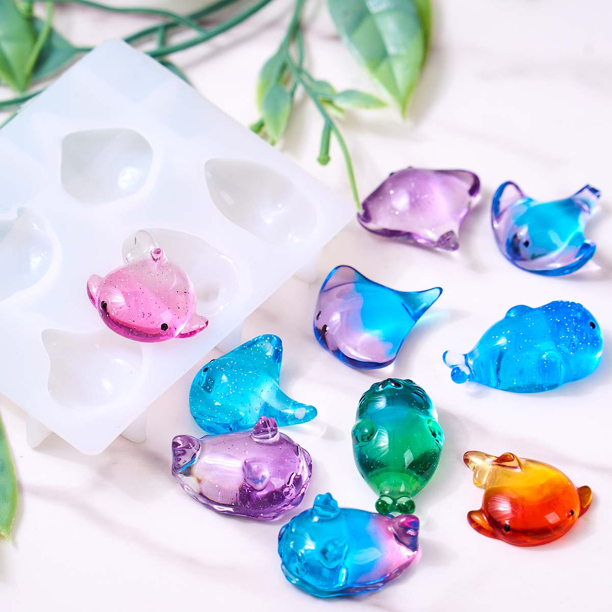 3Dヒーリング可愛いマンタ鯨シリコンモールドDIYキーホルダ - Candle Making Items のレビューと価格