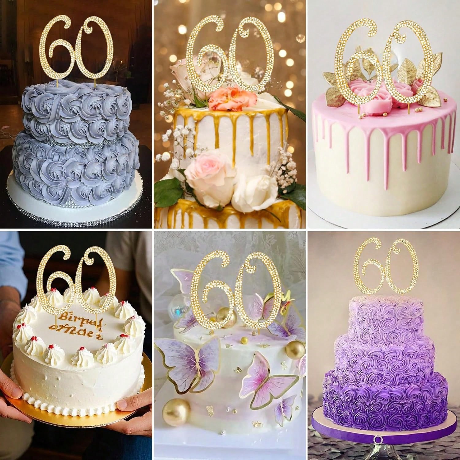 大型ゴールドラインストーンナンバーケーキトッパー（1個）-0 - Candle Making Accessories のレビューと価格