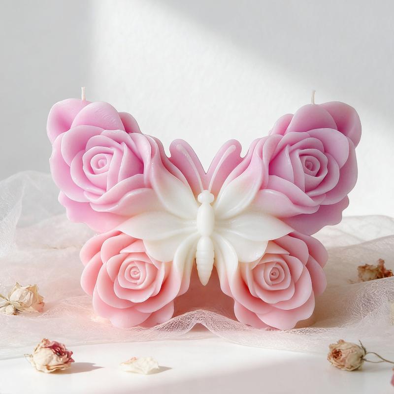 DIY ローズバタフライフォームシリコーン型手作りアロマキャ - Candle Making Accessories のレビューと価格