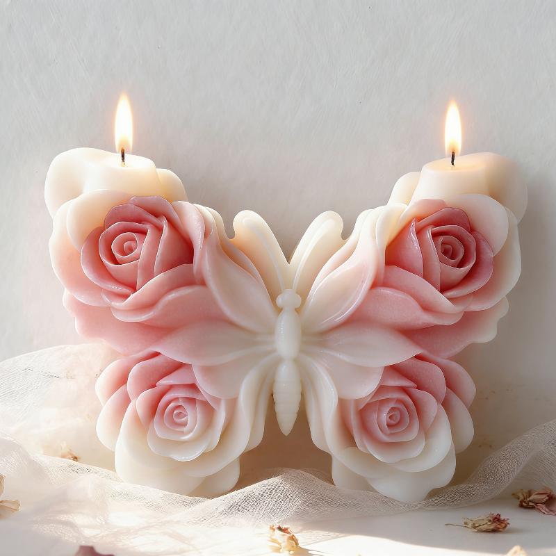DIY ローズバタフライフォームシリコーン型手作りアロマキャ - Candle Making Accessories のレビューと価格