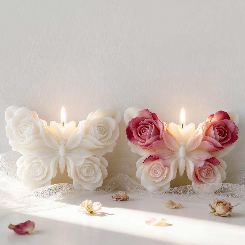 DIY ローズバタフライフォームシリコーン型手作りアロマキャ - Candle Making Accessories のレビューと価格