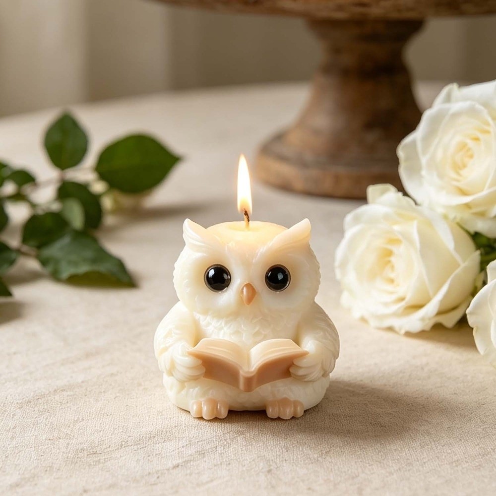 新しい3Dデザインキャンドルモールド、フクロウ型シリコン素材 - Candle Making Material のレビューと価格