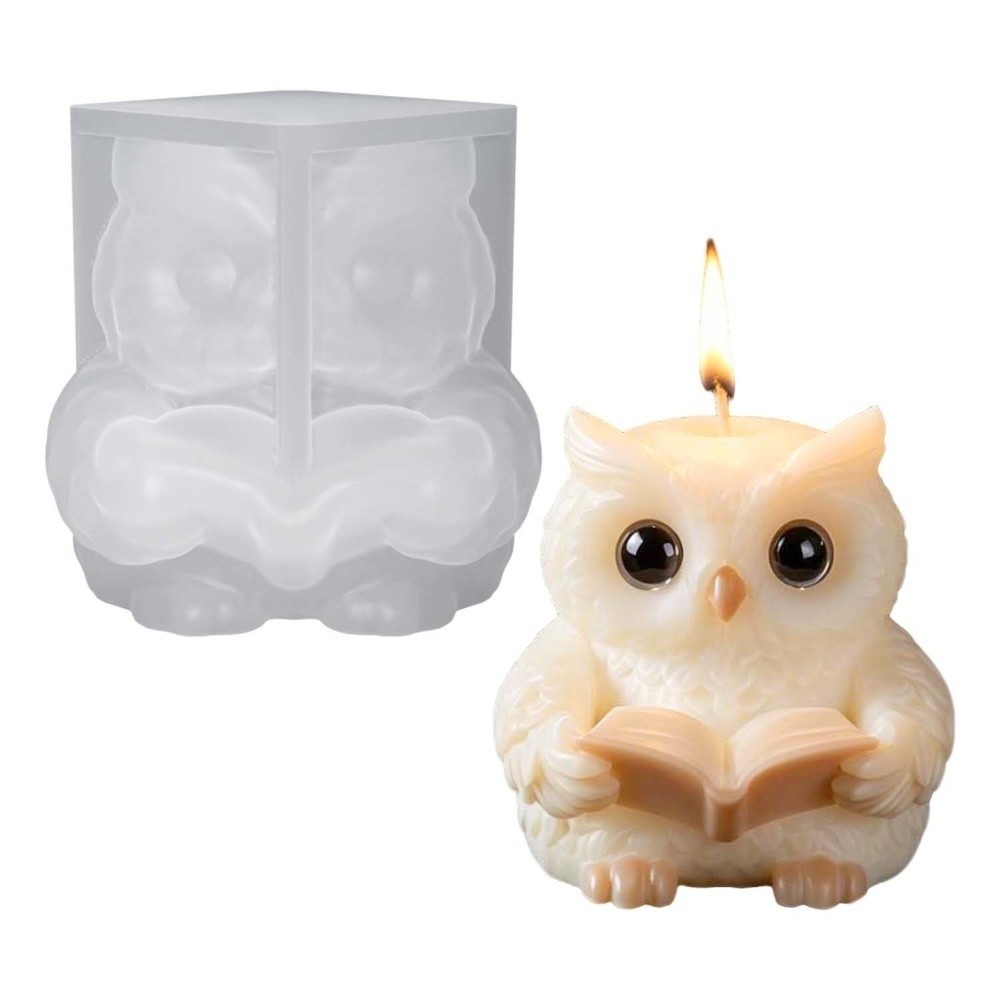 新しい3Dデザインキャンドルモールド、フクロウ型シリコン素材 - Candle Making Material のレビューと価格