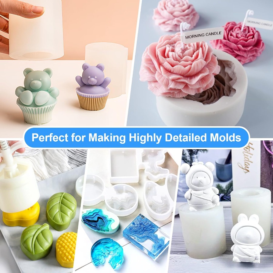 シリコンモールド作成キット、38.8オンス 15A弾性液体シ - Candle Making Accessories のレビューと価格